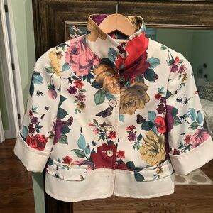 Ted Baker Red and Yellow Blazer Vibrant Floral Design